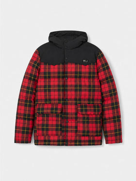 Doudoune Baxter Tex à tartan rouge 