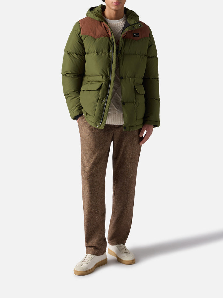 Man military green hooded down jacket Baxter