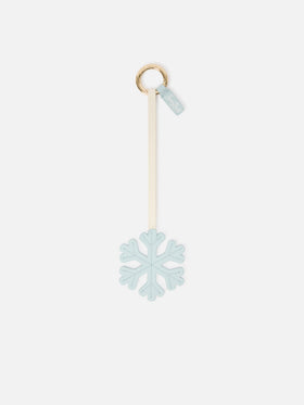 Sac en cuir blue clair charm en forme de flocon de neige 