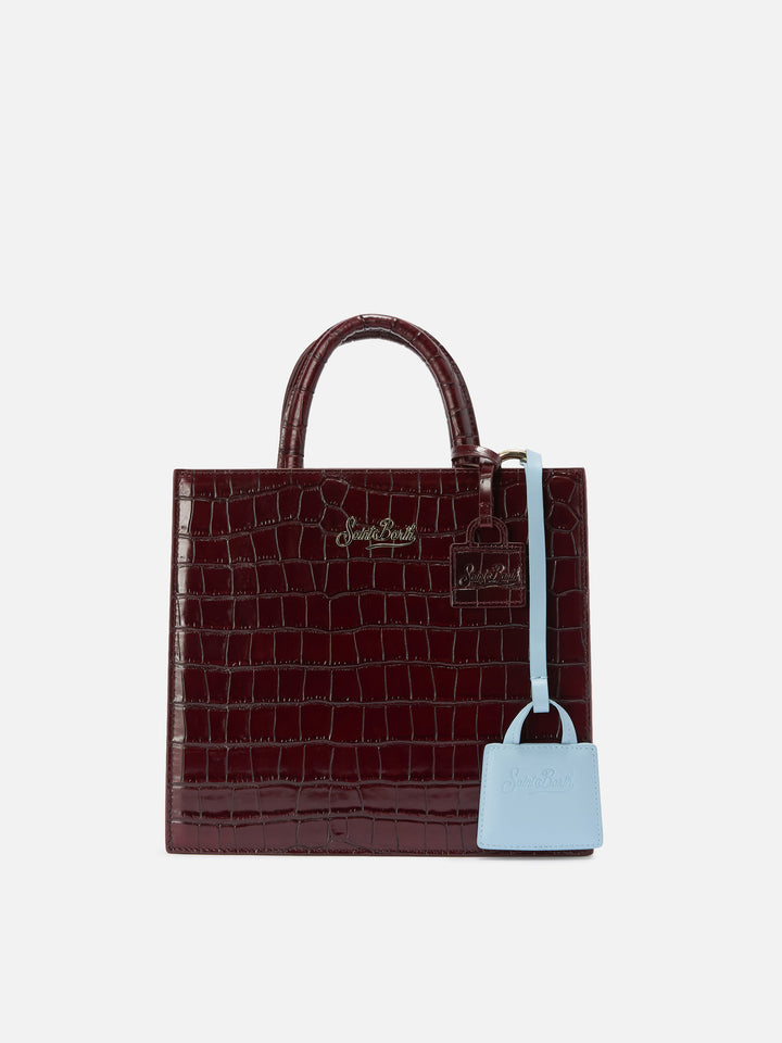 Bag Charm a borsa in pelle azzurra
