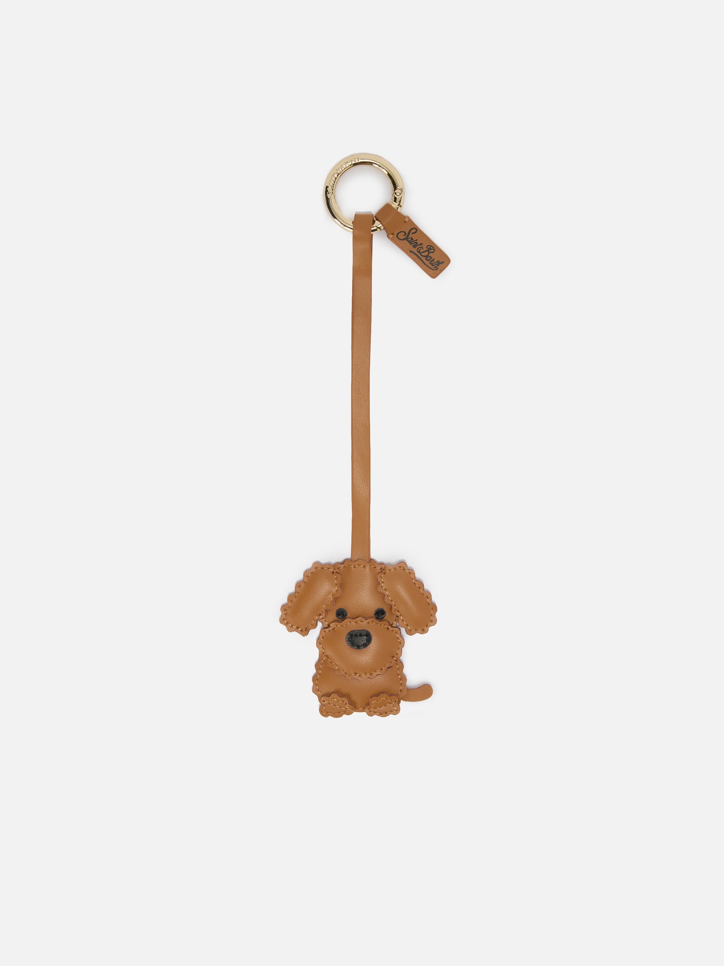 Dog Bag Charm in beige leather