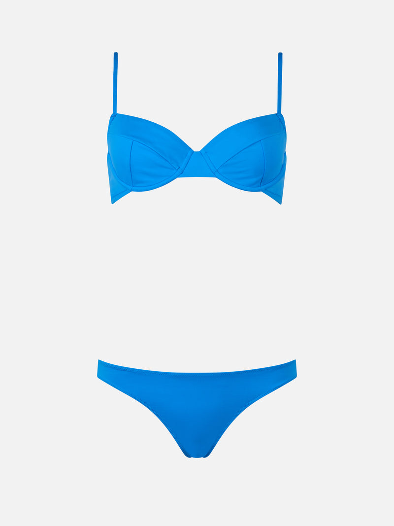 Bikini a bralette con ferretto bluette da donna Bea Lido