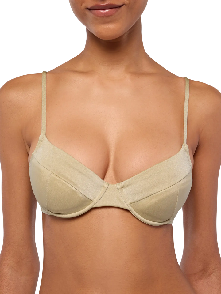 Jodene slip mare sgambato oro shimmer - Bea bralette oro shimmer con ferretto