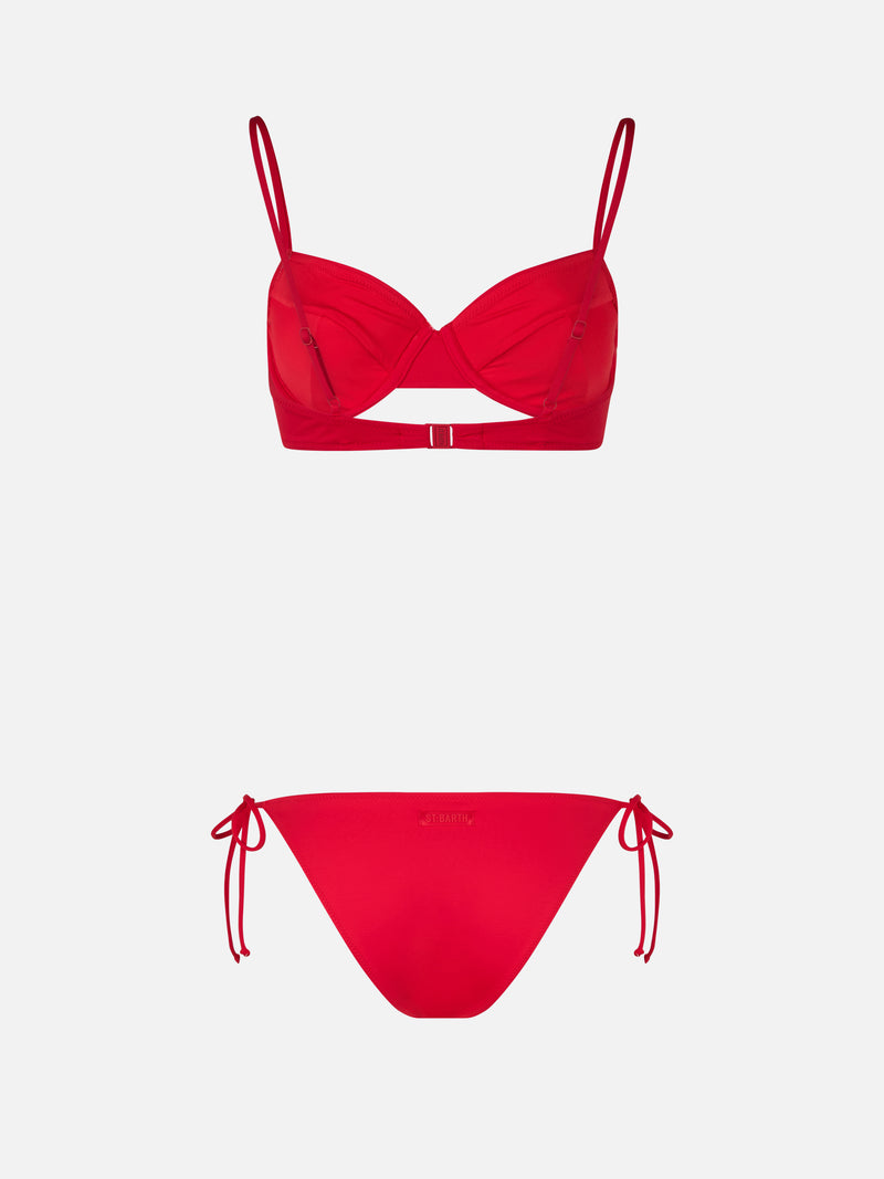 Bikini a bralette con ferretto rosso da donna Bea Virgo