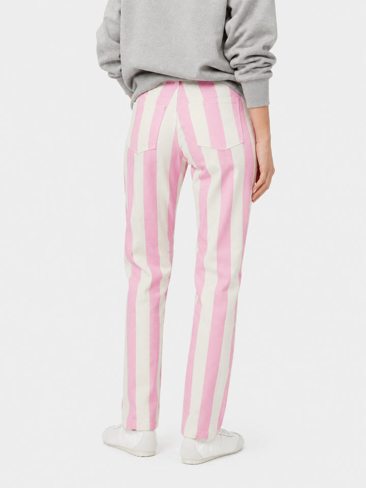 Jeans Belleville denim a righe rosa