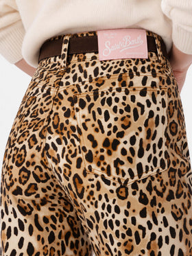 Pantalon en denim à imprimé animal Belleville 