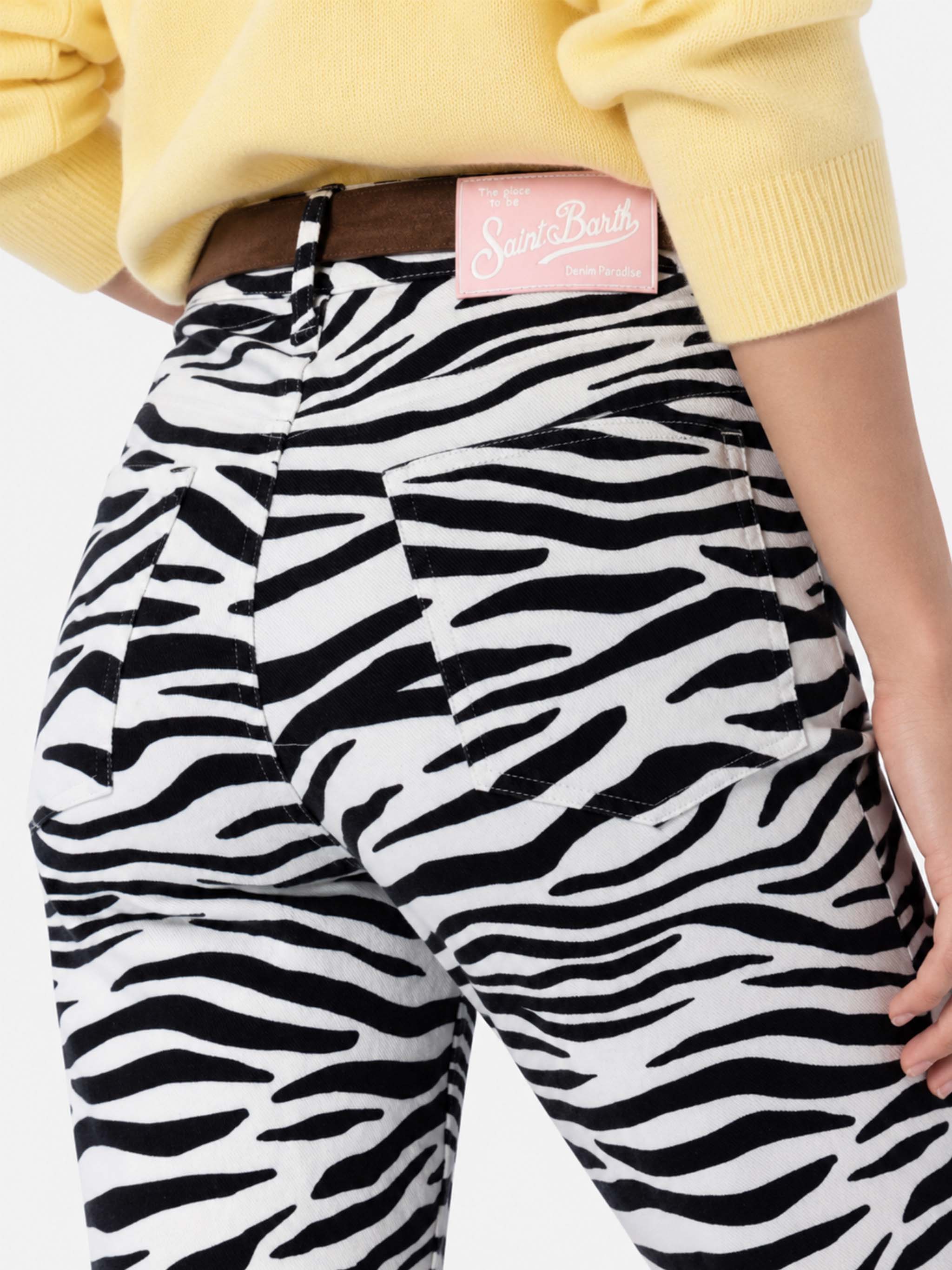 Belleville zebra print denim pants – MC2 Saint Barth