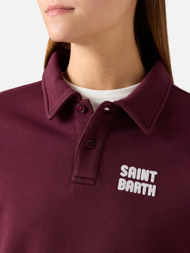 Polo de algodón Bordeaux Berenice con estampado flock Saint Barth 