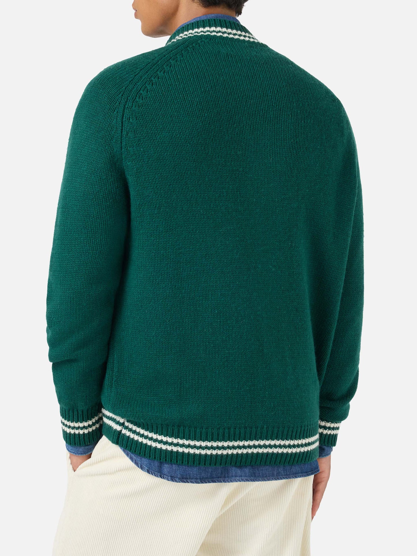 Bomber Benjamin in maglia blu navy stile college