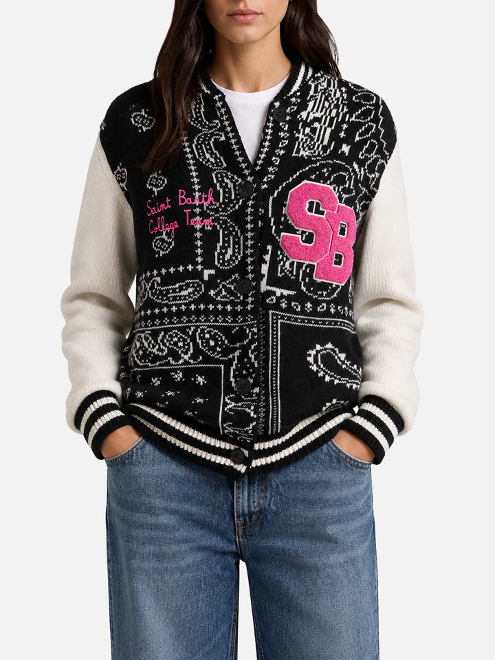 College jacket Benjamin with bandana print