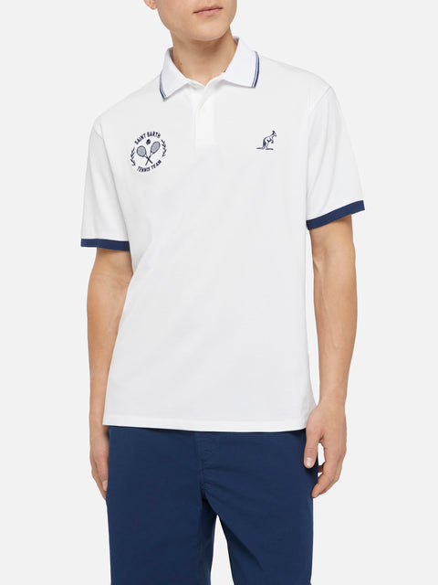 Man white cotton piquet polo shirt Beverly Hills | AUSTRALIAN BRAND SPECIAL EDITION - MC2 Saint Barth