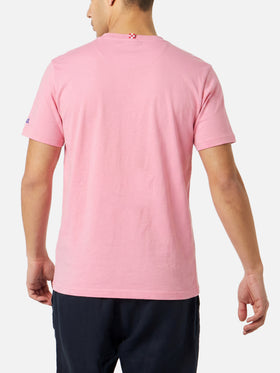 T-shirt Blanche rosa con taschino stampa multicolor | Special Edition