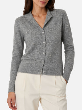 Cárdigan gris Bellamy con strass 