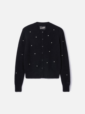 Woman black cardigan Bellamy with rhinestones