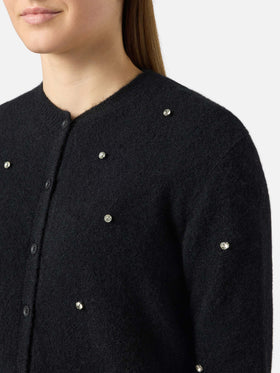 Woman black cardigan Bellamy with rhinestones