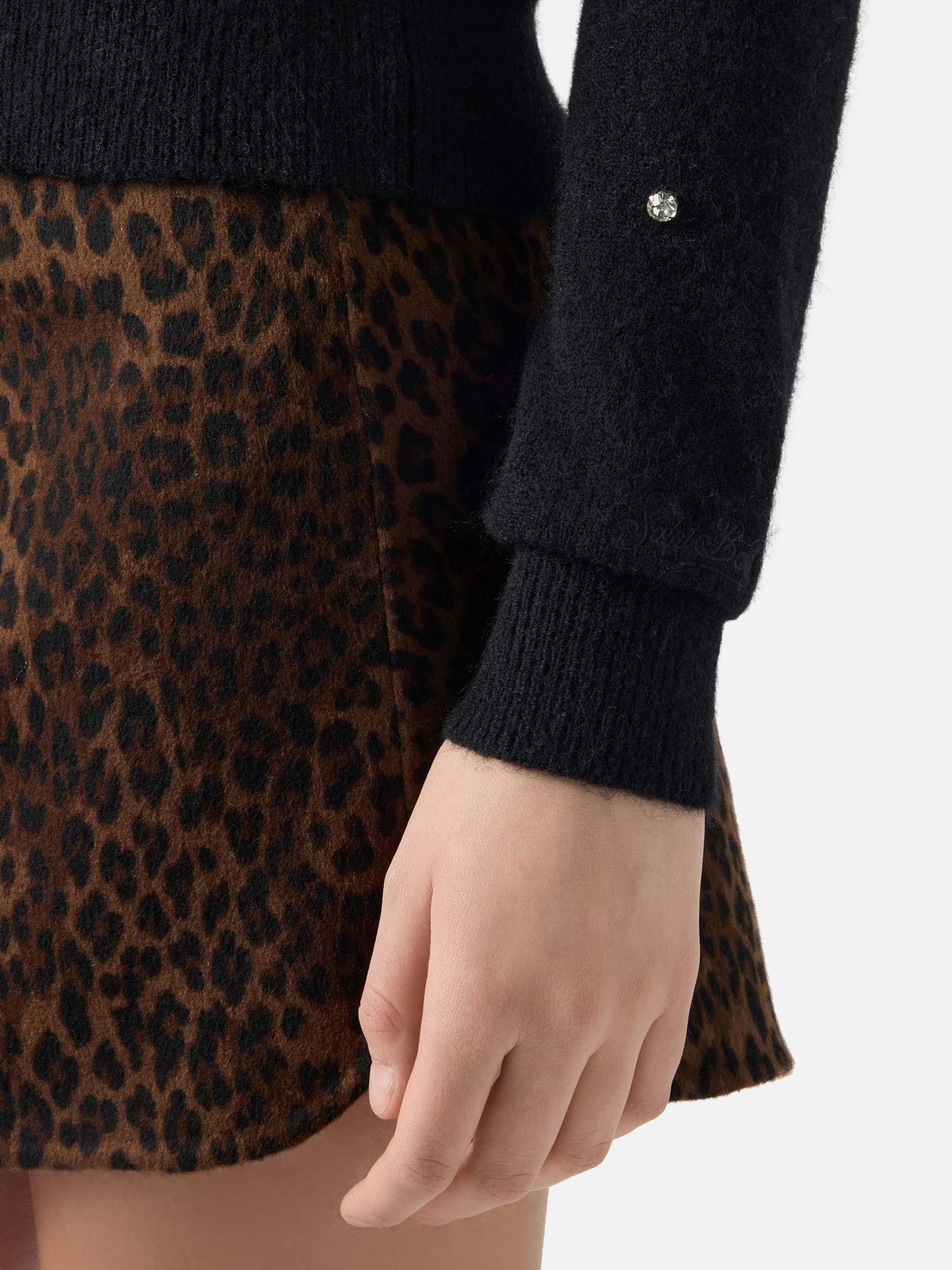 Woman black cardigan Bellamy with rhinestones