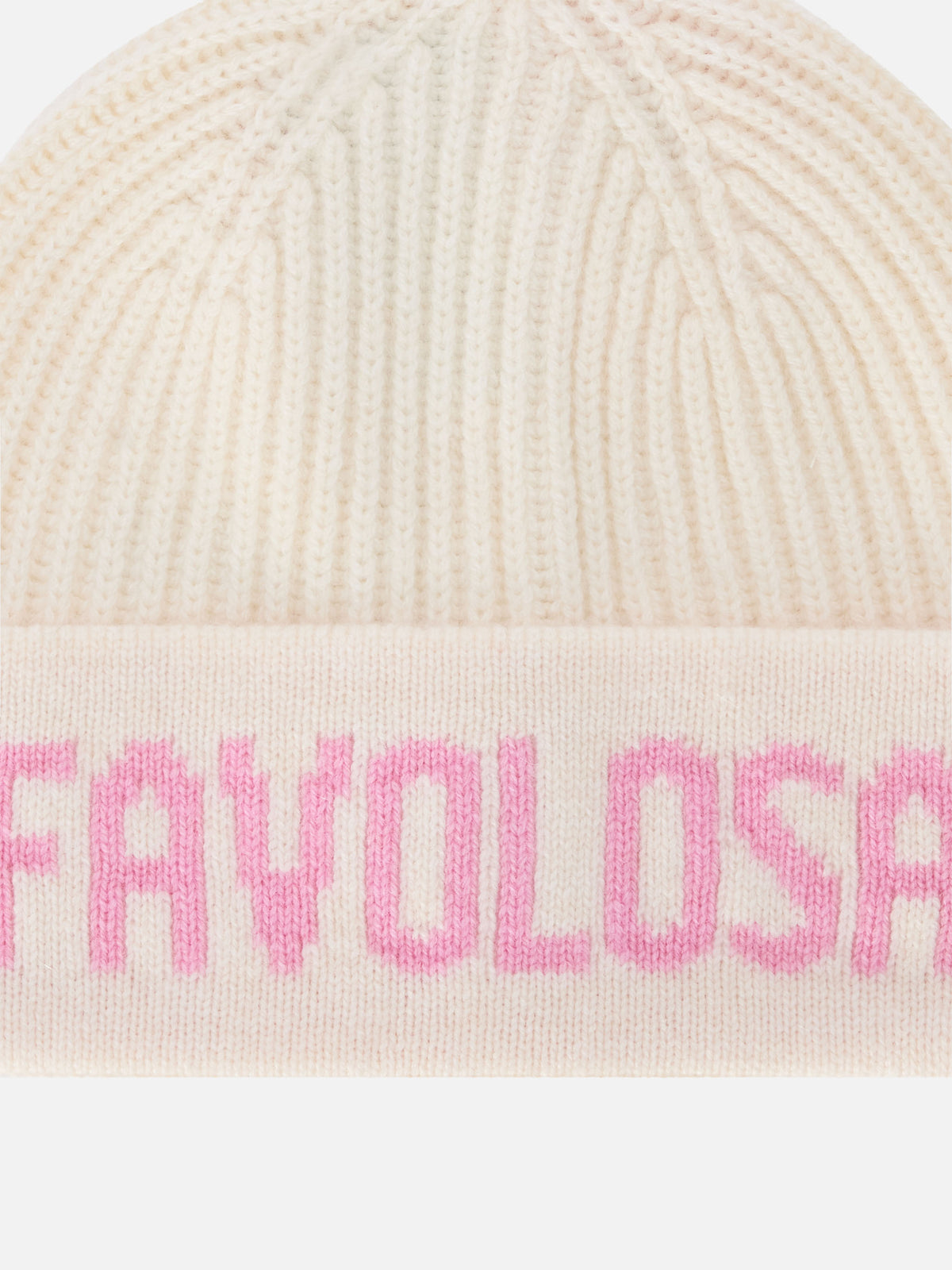 Gorro beanie Benjie off white con lettering Favolosa 