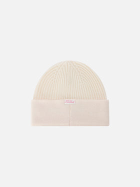 Gorro beanie Benjie off white con lettering Favolosa 