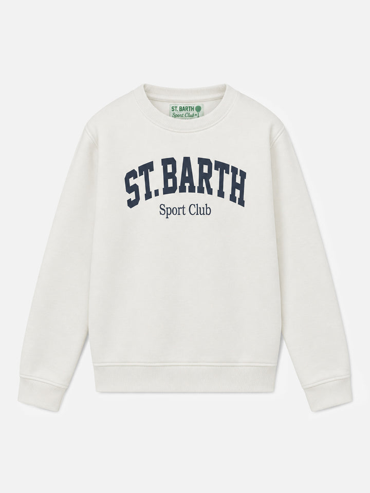 Felpa Bobby bianca con logo St. Barth Sport Club
