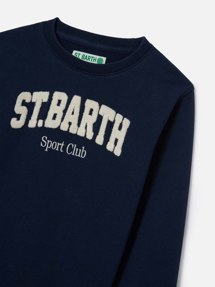 Felpa Bobby blu navy con ricamo Sport Club