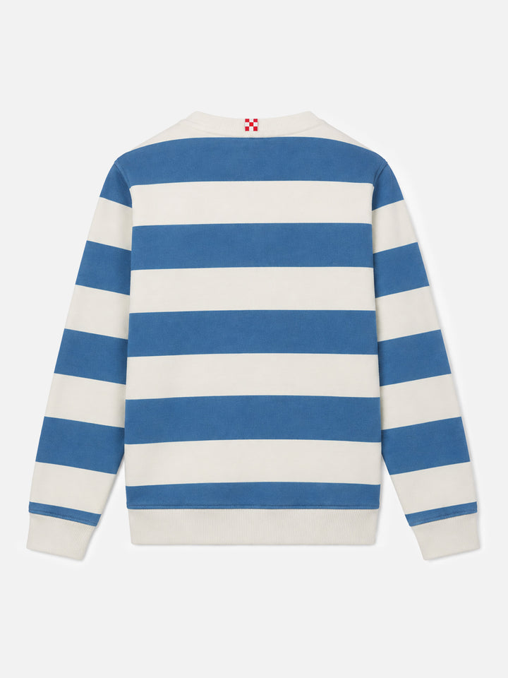 Gestreiftes Kinder-Sweatshirt Bobby mit St. Barth-Stickerei 