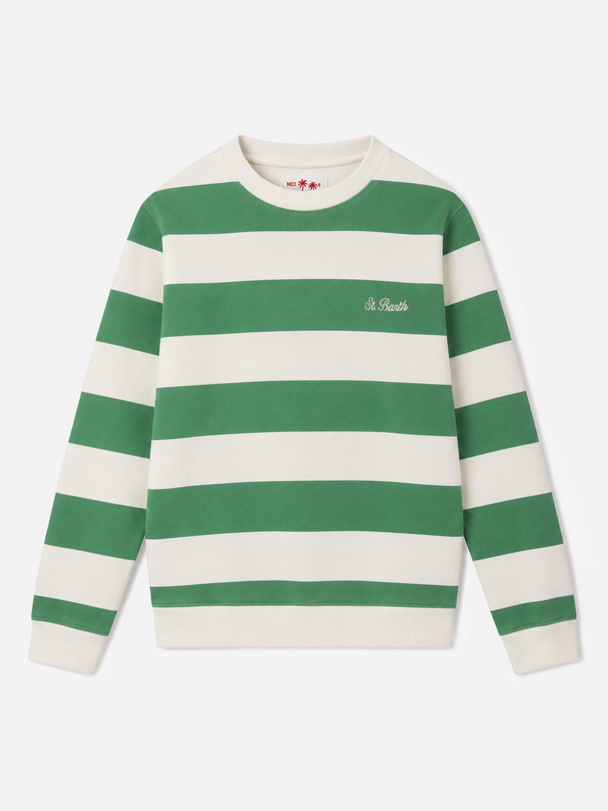 Green and off-white striped Bobby sweatshirt