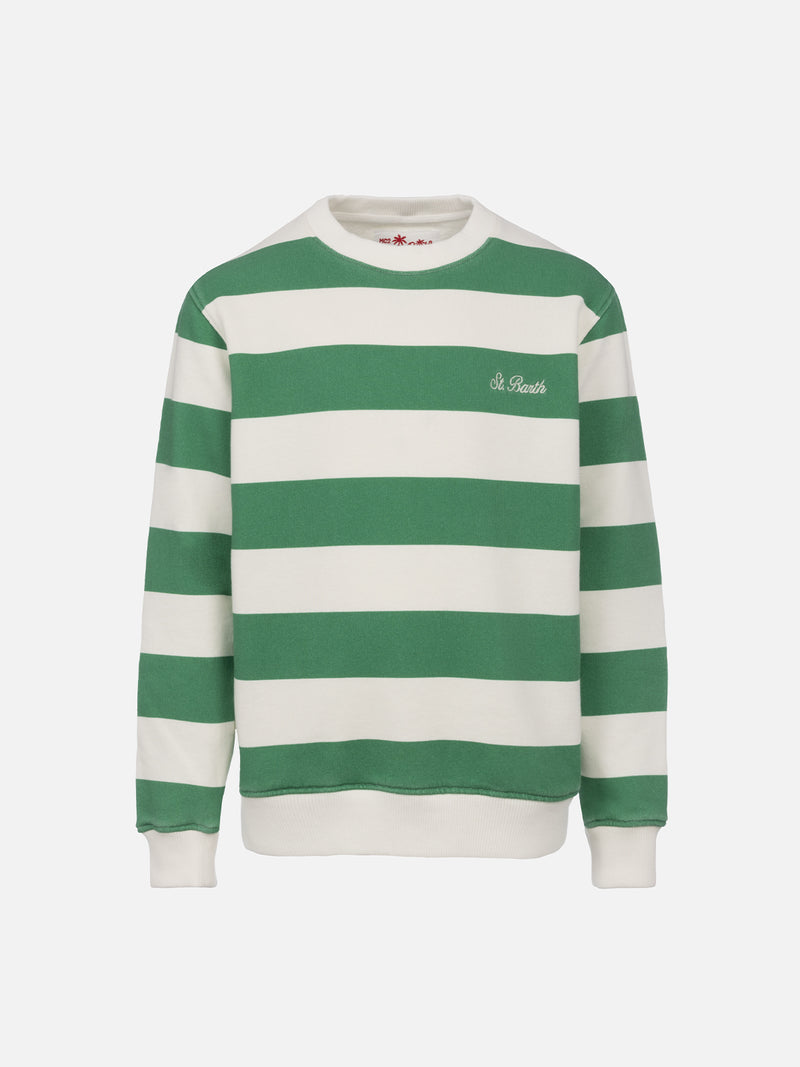 Boy striped sweatshirt Bobby with St. Barth embroidery