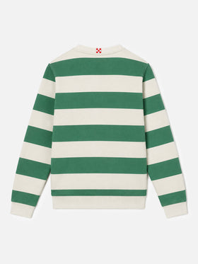 Green and off-white striped Bobby sweatshirt