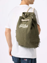 Grüner Leinenrucksack „Boot“