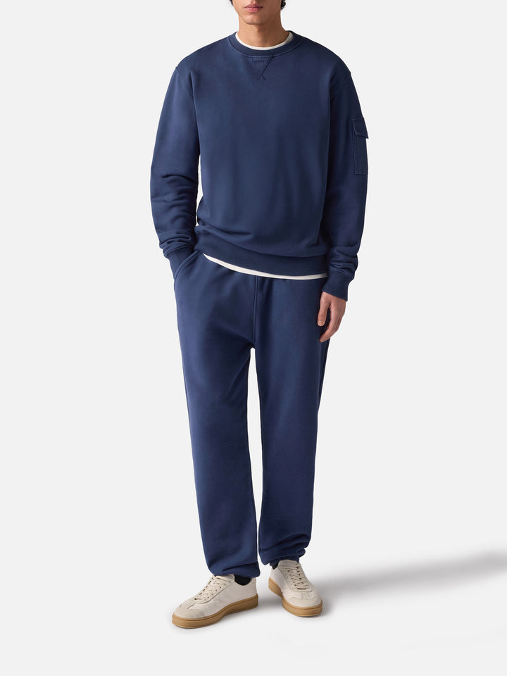 Pantaloni sportivi in cotone blu navy