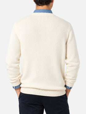 Off white Bombardino Light sweater with St. Moritz patch | Special edition