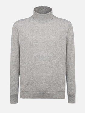 Man mélange grey blended cashmere turtleneck sweater Bond - MC2 Saint Barth