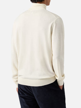 White merinocash turtleneck Bond