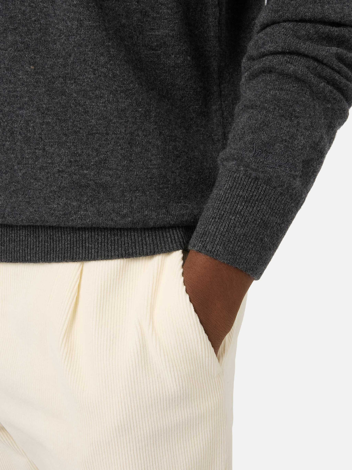 Grey Bond merino wool and cashmere blend turtleneck