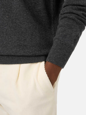 Grey Bond merino wool and cashmere blend turtleneck