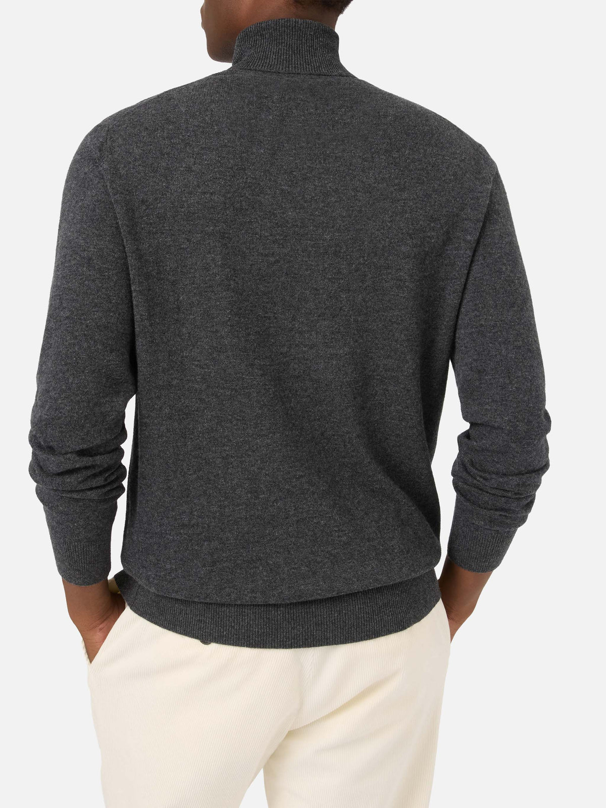 Grey Bond merino wool and cashmere blend turtleneck