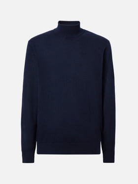 Dolcevita Bond in lana merino e cashmere blu notte