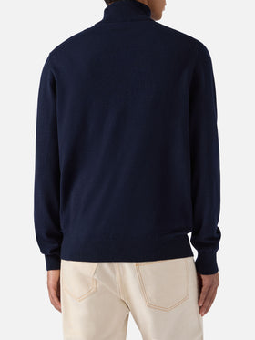 Dolcevita Bond in lana merino e cashmere blu notte