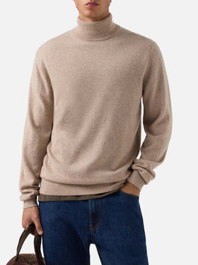 Col montant Bond en cachemire camel 