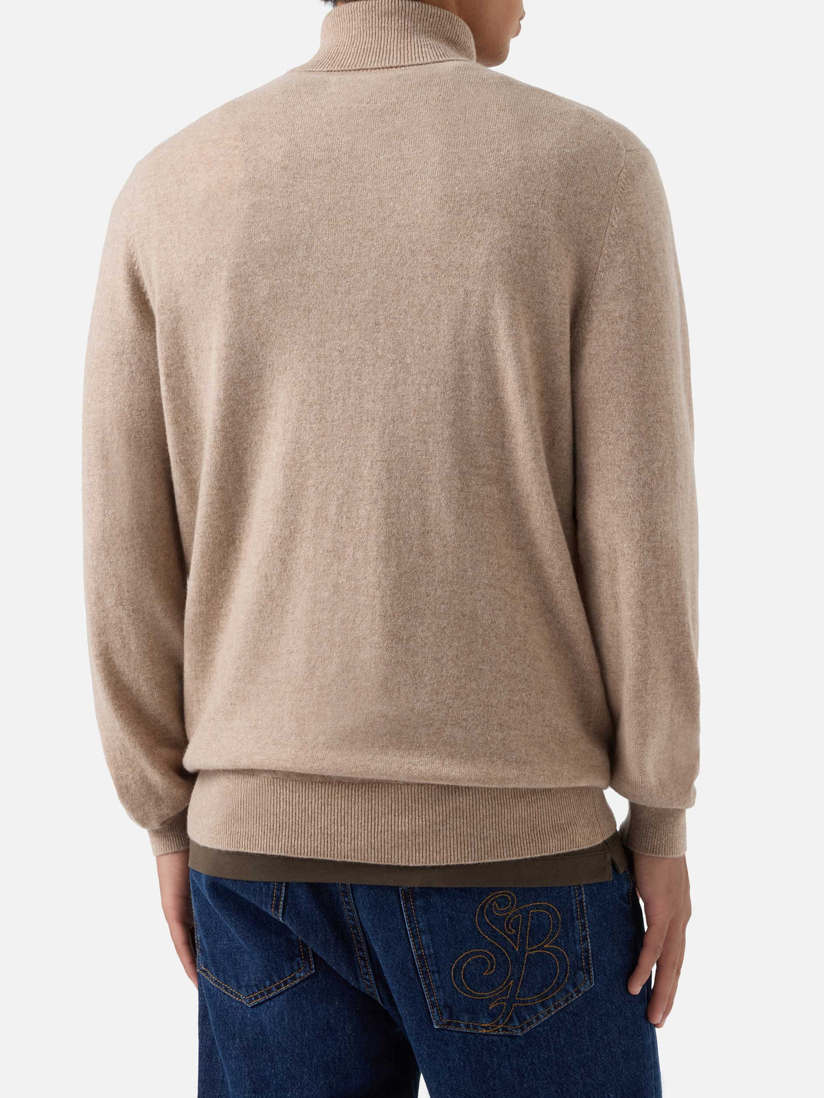 Col montant Bond en cachemire camel 