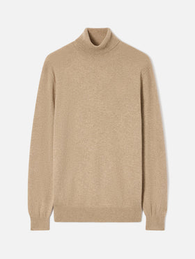 Rollkragenpullover Bond aus kamelfarbenem Kaschmir 