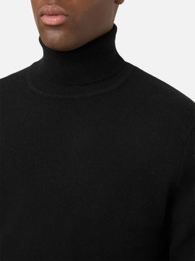 Col montant Bond en cachemire noir 