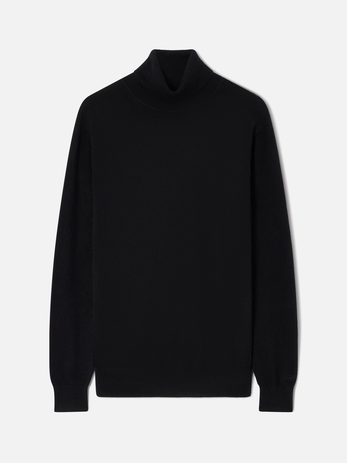 Funnel neck Bond in black cashmere