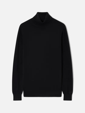 Funnel neck Bond in black cashmere