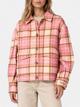 Bonnibell pink tartan wool effect jacket