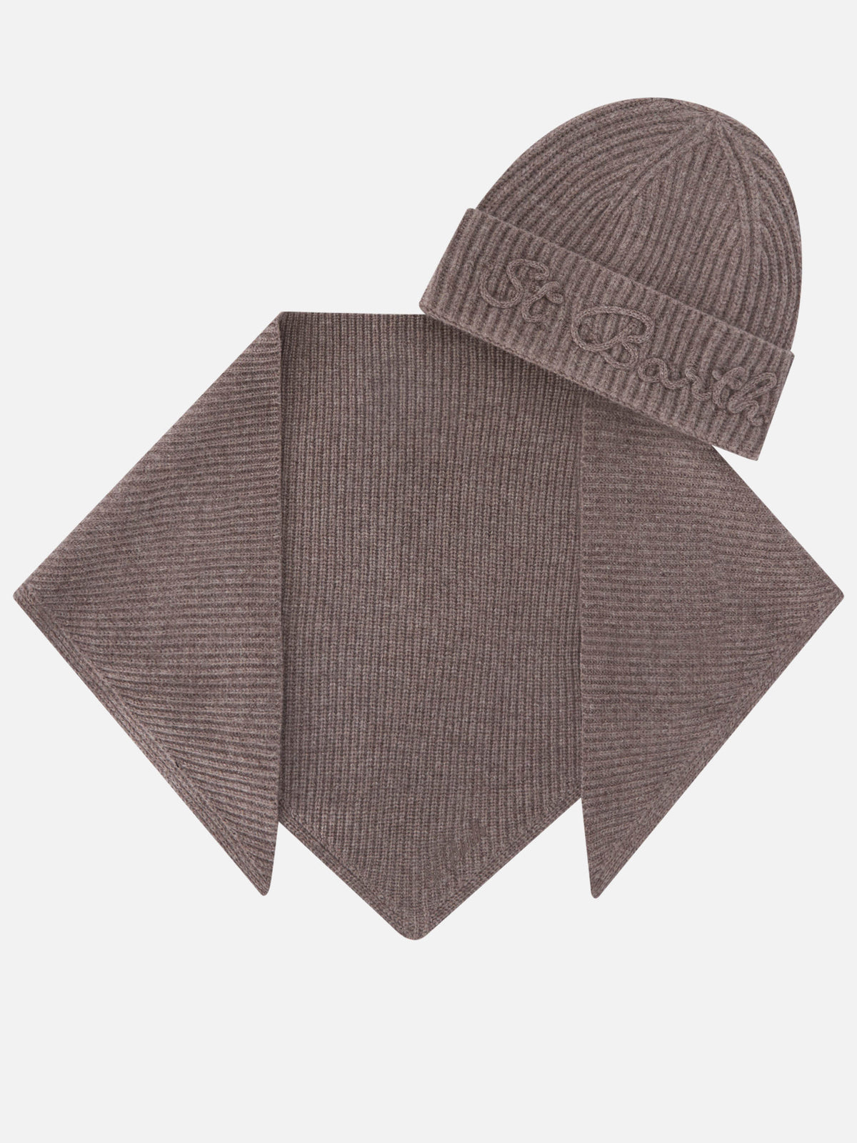 Nut wool beanie and hood scarf set