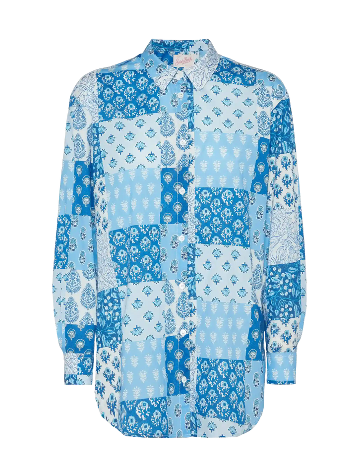 Brigitte camicia in cotone con stampa floreale