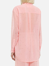 Brigitte camicia in georgette rosa con strass