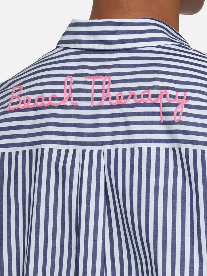 Brigitte camicia in cotone a righe con ricamo Saint Barth Beach Club