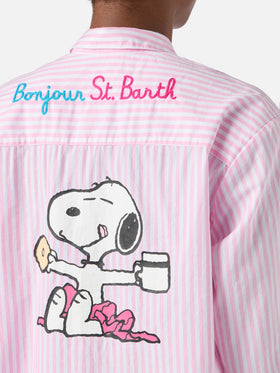 Brigitte pink striped shirt with Snoopy print | Special Edition